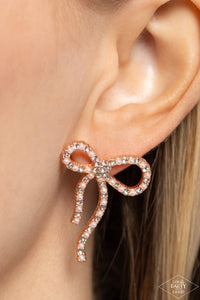 Deluxe Duet - Rose Gold Post Earrings - Paparazzi Jewelry