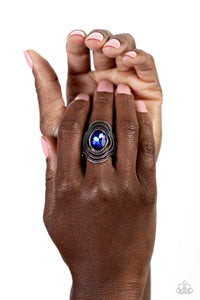 Entrancing Edge - Blue Ring - Paparazzi Jewelry