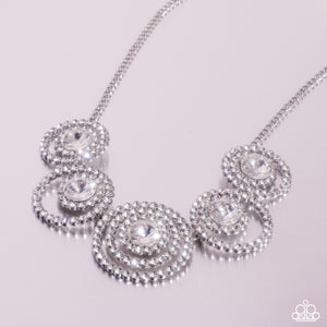 Dramatic Darling - White Necklace - Paparazzi Jewelry