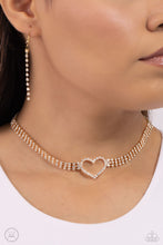 Load image into Gallery viewer, Rows of Romance - Gold Necklace - Paparazzi Jewelry
