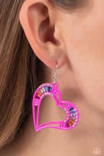 Load image into Gallery viewer, Embellished Emeralds - Pink Earrings - Paparazzi Jewelry
