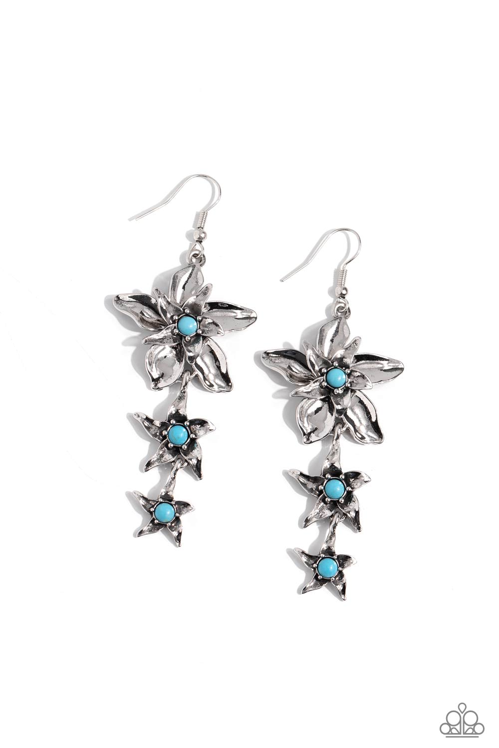 paparazzi-accessories-tapered-tiers-blue-earrings
