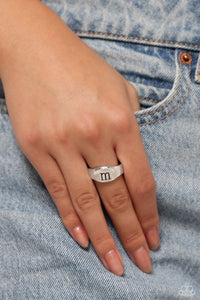 Monogram Memento - Silver - M Ring - Paparazzi Jewelry