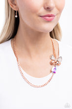 Load image into Gallery viewer, Fluttering Finesse - Rose Gold Necklace - Paparazzi Jewelry
