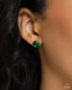 Breathtaking Birthstone - Green Post Earrings - Paparazzi Jewelry