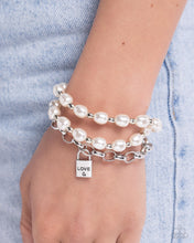 Load image into Gallery viewer, LOVE-Locked Legacy - White Bracelet - Paparazzi Jewelry
