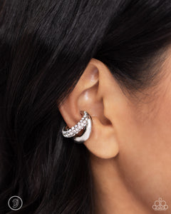 Sizzling Spotlight - White Post Earrings - Paparazzi Jewelry