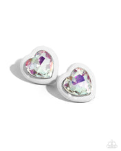 Load image into Gallery viewer, paparazzi-accessories-heartfelt-haute-white-post earrings
