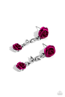 paparazzi-accessories-led-by-the-rose-pink-post earrings