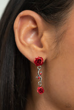 Load image into Gallery viewer, Led by the ROSE - Red Post Earrings - Paparazzi Jewelry
