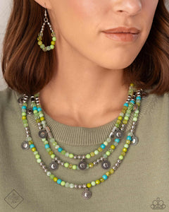 Piquant Pattern - Green Necklace - Paparazzi Jewelry