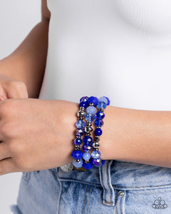 Stack of GLASS - Blue Bracelet - Paparazzi Jewelry