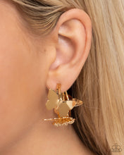 Load image into Gallery viewer, No WINGS Attached - Gold Earrings - Paparazzi Jewelry
