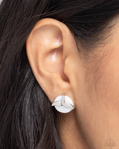 Mermaidcore - White Post Earrings - Paparazzi Jewelry