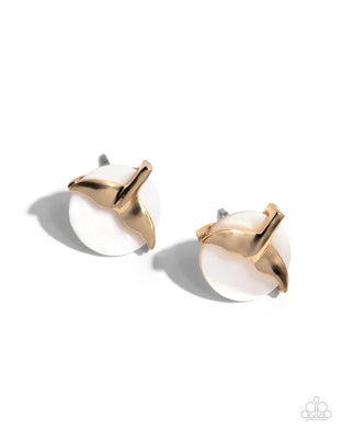 paparazzi-accessories-mermaidcore-gold-post earrings