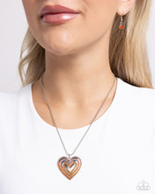 Load image into Gallery viewer, Hallucinatory Hearts - Orange Necklace - Paparazzi Jewelry
