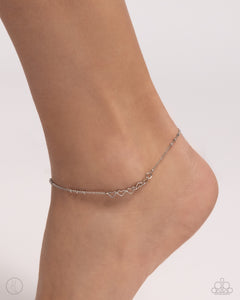 Satellite Shimmer - Silver Anklet - Paparazzi Jewelry
