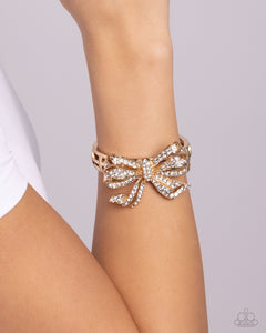 Its All A-BOW-t Me - Gold Bracelet - Paparazzi Jewelry