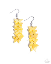 Load image into Gallery viewer, paparazzi-accessories-aerial-ambiance-yellow-earrings

