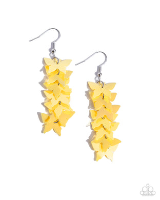 paparazzi-accessories-aerial-ambiance-yellow-earrings