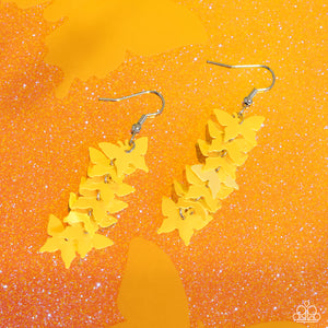 Aerial Ambiance - Yellow Earrings - Paparazzi Jewelry