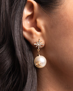 Cosmic Character - Gold Post Earrings - Paparazzi Jewelry