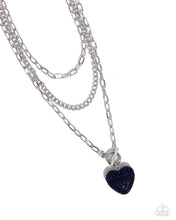 Load image into Gallery viewer, paparazzi-accessories-heart-gallery-blue-necklace
