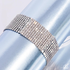 Disco Dame - White Bracelet - Paparazzi Jewelry
