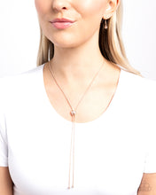 Load image into Gallery viewer, Raised Rose - Rose Gold Necklace - Paparazzi Jewelry
