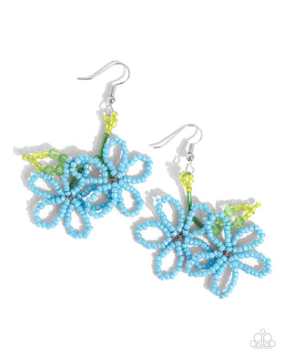 paparazzi-accessories-beaded-blooms-blue-earrings