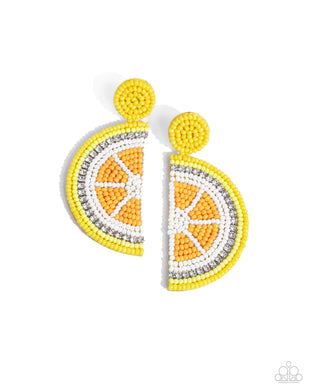 paparazzi-accessories-lemon-leader-yellow-post earrings