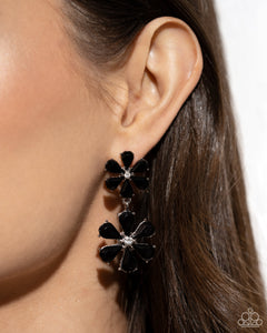 A Blast of Blossoms - Black Post Earrings - Paparazzi Jewelry