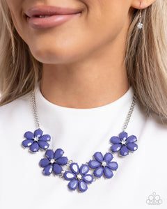 Floral Fun - Blue Necklace - Paparazzi Jewelry