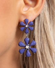 Load image into Gallery viewer, A Blast of Blossoms - Blue Post Earrings - Paparazzi Jewelry
