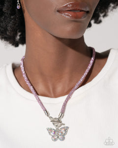 On SHIMMERING Wings - Pink Necklace - Paparazzi Jewelry