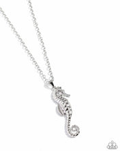 Load image into Gallery viewer, paparazzi-accessories-sparkling-seahorse-silver-necklace
