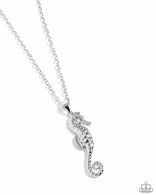 paparazzi-accessories-sparkling-seahorse-silver-necklace