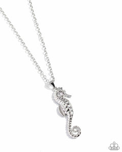 paparazzi-accessories-sparkling-seahorse-silver-necklace