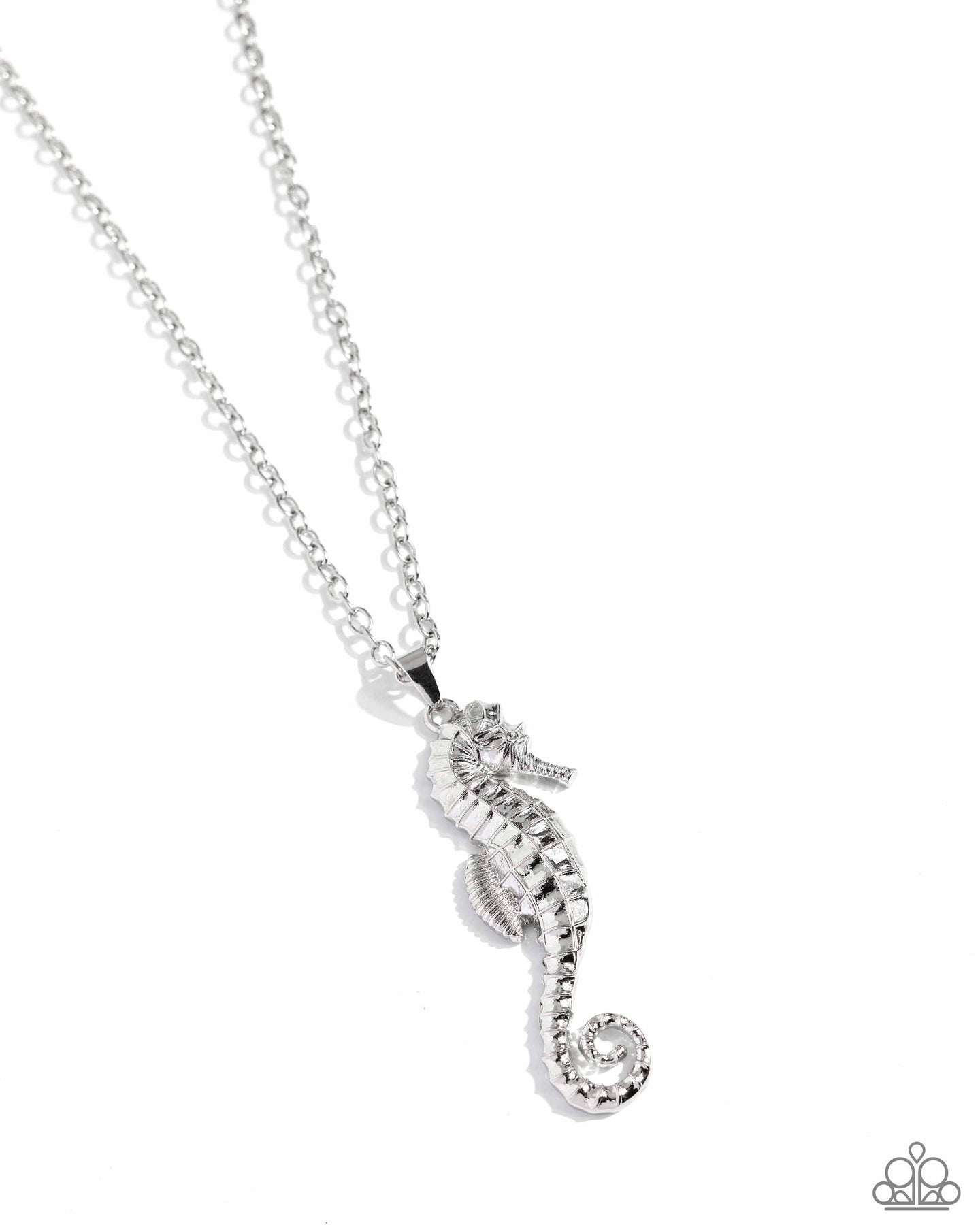 paparazzi-accessories-sparkling-seahorse-silver-necklace