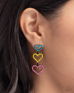 Sweetheart Succession - Pink Post Earrings - Paparazzi Jewelry