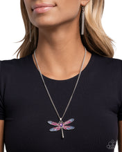 Load image into Gallery viewer, DRAGONFLY to the Sky - Purple Necklace - Paparazzi Jewelry
