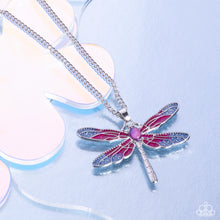 Load image into Gallery viewer, DRAGONFLY to the Sky - Purple Necklace - Paparazzi Jewelry
