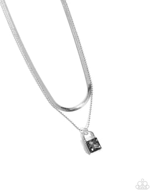 paparazzi-accessories-padlock-possession-silver-necklace