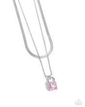 Load image into Gallery viewer, paparazzi-accessories-padlock-possession-pink-necklace
