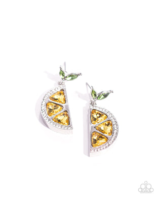 paparazzi-accessories-lady-lemon-yellow-post earrings