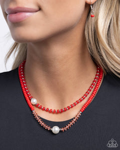 Multicolored Masquerade - Red Necklace - Paparazzi Jewelry