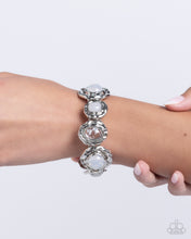 Load image into Gallery viewer, Hammered High - White Bracelet - Paparazzi Jewelry
