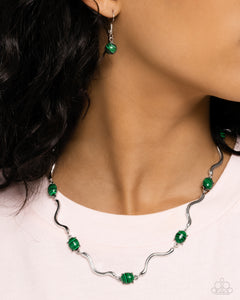Striped Season - Green Necklace - Paparazzi Jewelry
