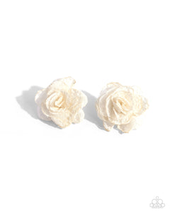 paparazzi-accessories-tulle-twist-white-post earrings