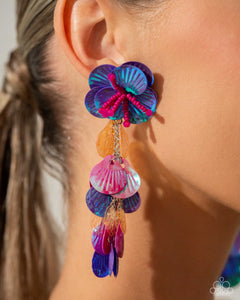 Under the Waves - Purple Post Earrings - Paparazzi Jewelry